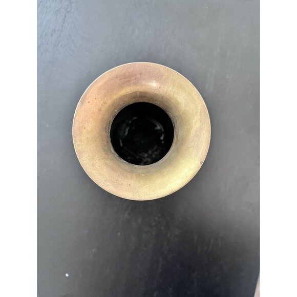 Solid Brass & Green Enamel Vase Celestial Sun Moon Stars Made in India 4-3/4" - Picture 5 of 14